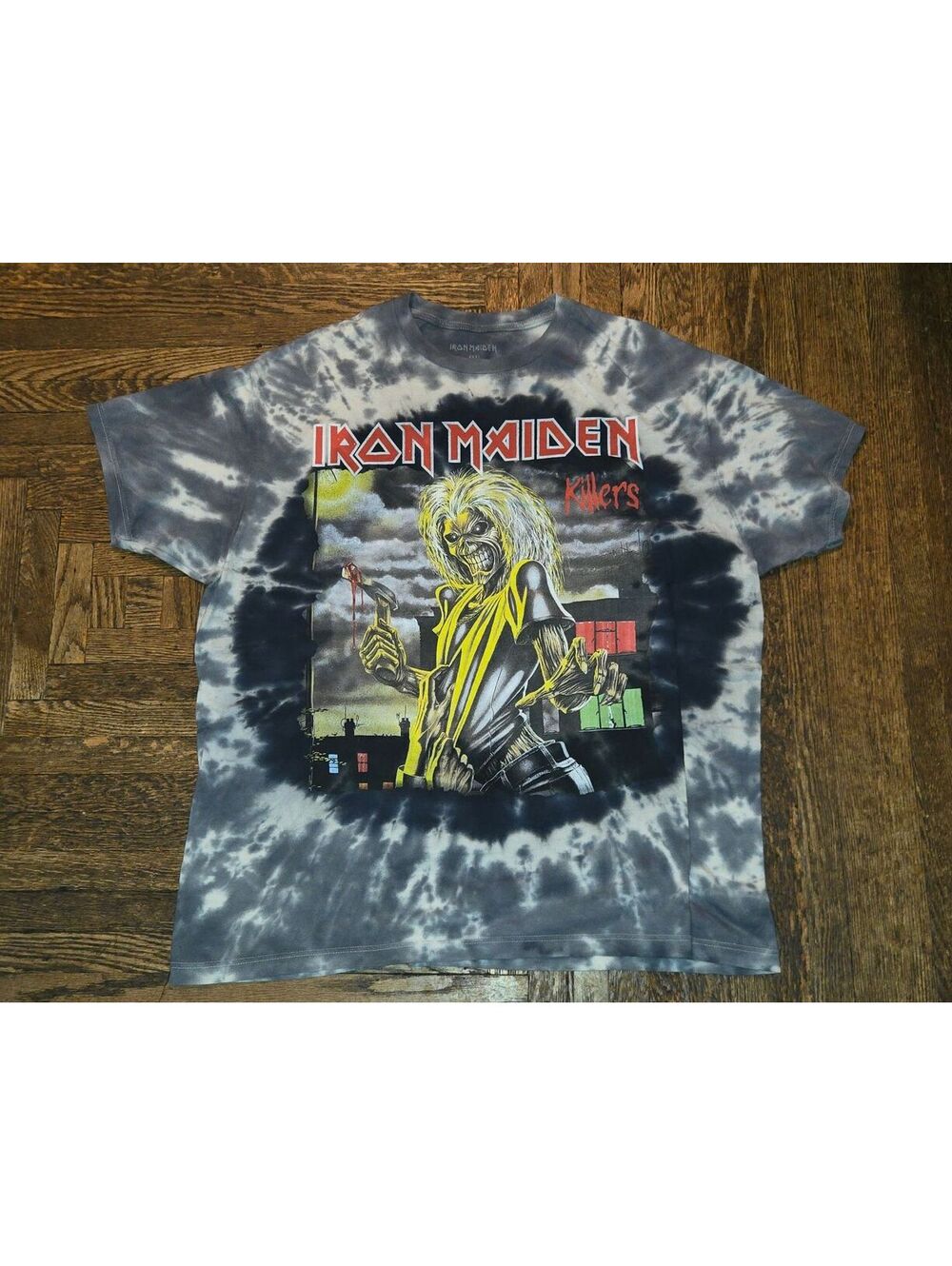 IRON MAIDEN Killers Heavy Metal T-Shirt Men's XL Tie Dye READ